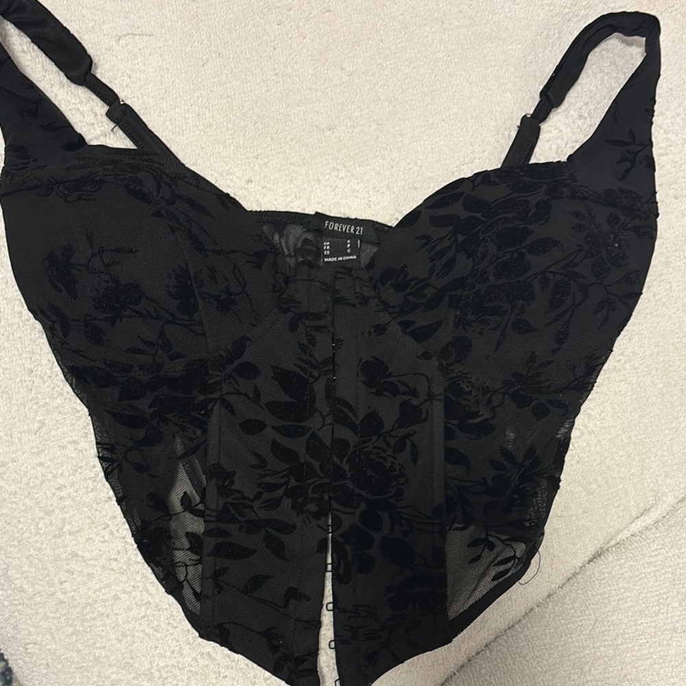 Forever 21 Black Velvet Bra